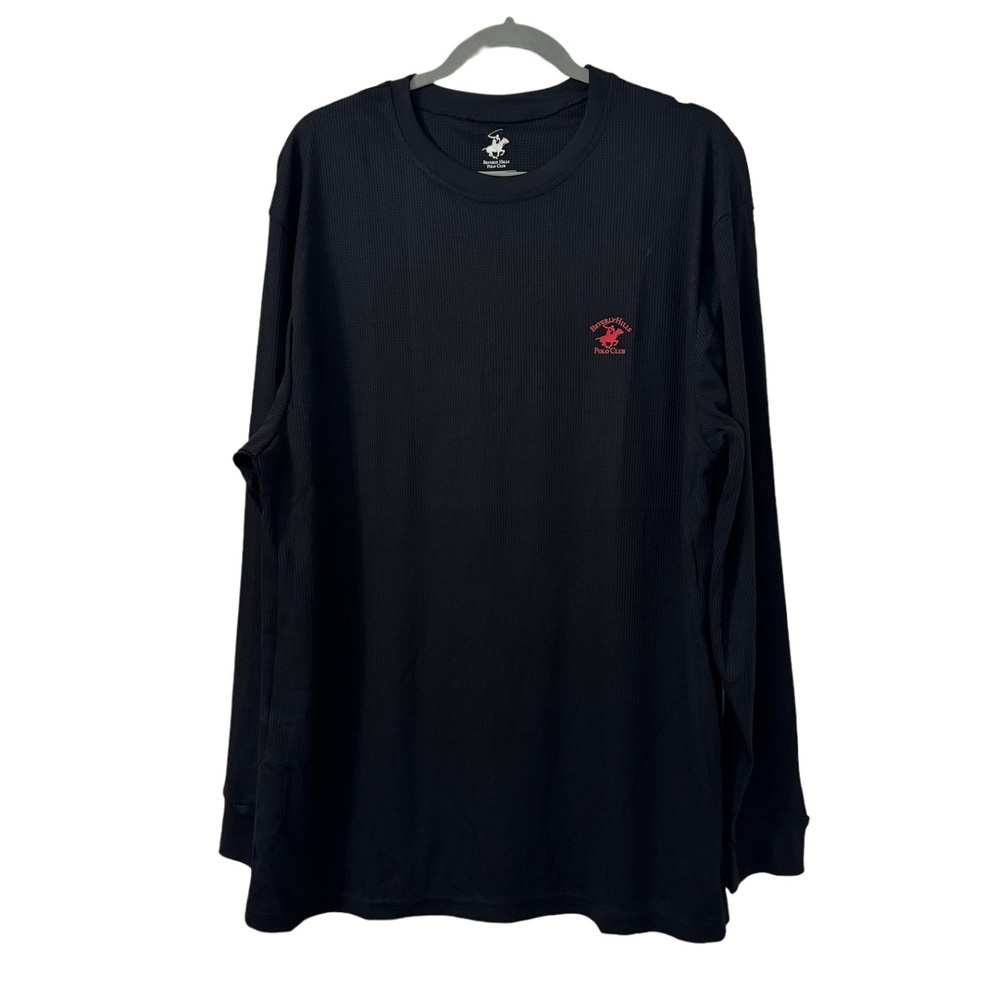 Beverly Hills Polo Club Loungewear Lightweight Thermal Long Sleeve Top Black XXL